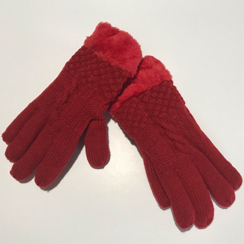 ✅🆕Warm red winter gloves new